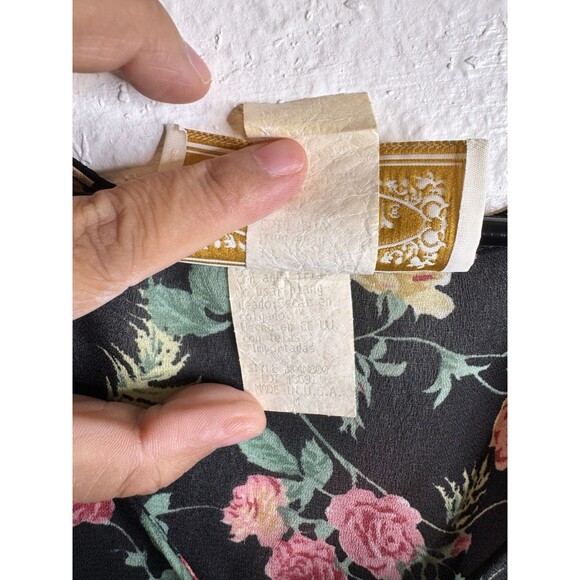 Vintage Bonjour Floral Button-Front Babydoll Dress Short Sleeve Black Women’s M - Picture 9 of 13